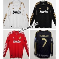 11-12 Real Madrid Jersey Away Long Sleeve Retro Soccer Jersey Football Vintage Jersey