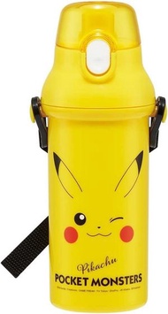POKÉMON - 日本製比卡超水壼瓶杯 寵物小精靈比卡超超輕一按式水壺 (Yellow face) 480ML 0.48L直接飲用 Pokemon Pocket Monster 水壺 旅行戶外直飲水
