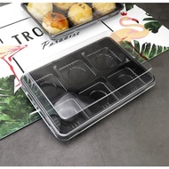 (10 Pcs)6 cavity Mini Mooncake Box Cake Dessert Pastry Baking Transparent Packaging brownie packagin