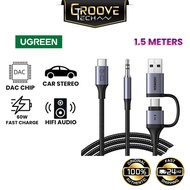 UGREEN 2 in 1 USB C to 3.5mm Aux Audio and Charger Cable Hi-Res TRS Headphone Car Stereo PD 60W Fast