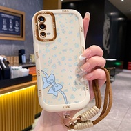 OPPO A55 4G Case Pink Bowknot With Lanyard