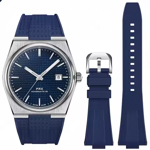Quick Release Silicone Strap for Tissot PRX T137.407/T137.410 Super Player 40mm Men Convex Rubber Wa