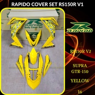 RAPIDO COVER SET RS150R/RS150 V2 V3 SUPRA GTR150 (16) YELLOW (STICKER TANAM/AIRBRUSH) COVERSET