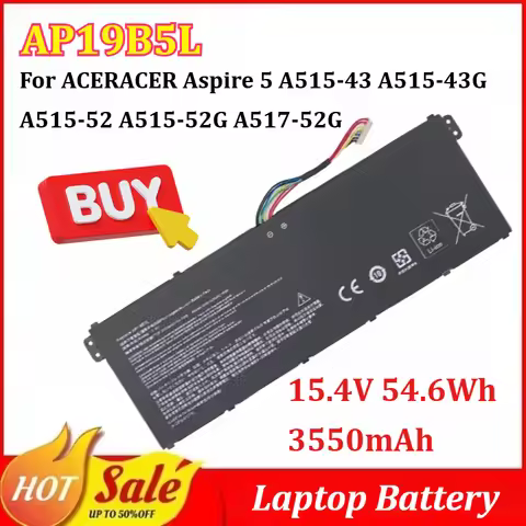 AP19B5L 15.4V 54.6Wh 3550mAh Laptop Battery for ACERACER Aspire 5 A515-43 A515-43G A515-52 A515-52G