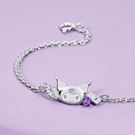 Sanrio學院Mix系列-Kuromi酷洛米晶鑽純銀手鍊