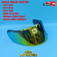 Kaca Helm KYT R10 R-10 / RC-7 RC7 / K2 Rider / Victory Kaca Helm Flat Full Face