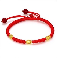 Hard Gold 3 Female Ring Bracelet Vietnam Sand Gold Jewelry Gold Red String Men Women New Non-Fade We