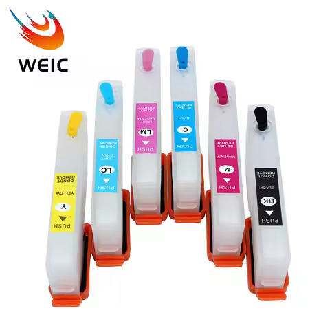 6Color/Set IC80 Refill Ink Cartridge for Epson EP-977 EP-907 EP-807 EP-707 EP-777 ET977 ET907 ET807 