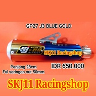 Silincer Slincer Knalpot SJ88 GP27 Blue Gold Full Saringan 28cm Out 50