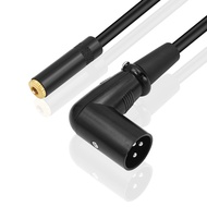 New Product 0.3m 90 Degree Elbow Right Angle Canon Male to 3.5 Female 1/8 TRS to XLR Male Audio Cabl