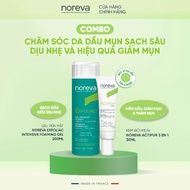 COMBO 2 món dành cho da dầu mụn: Sữa rửa mặt Noreva Exfoliac Intensive Foaming 200ml & Kem mụn Norev