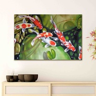UGIARTS KOI-23 HIASAN DINDING IKAN KOI / Lukisan Jepang / Jenis Ikan hias / YIN YANG / Pajangan Ruma