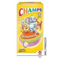 CHAMPS CHEWABLE VITAMIN C 100MG PLUS LYSINE FRUITY FLAVOUR 100TABS