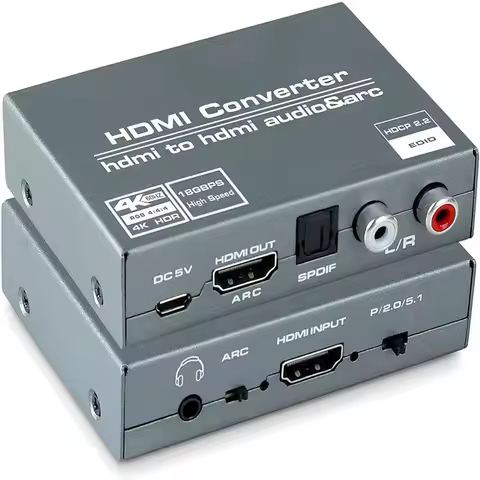 HDMI 2.0 Audio Extractor HDMI to RCA 4K 60Hz YUV4:4:4 HDR HDMI Audio Converter Adapter 4K HDMI to Op