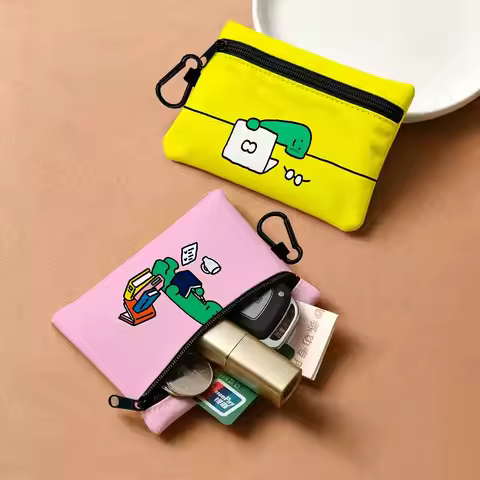 Cartoon J-Joguman S-Studio Portable Oxford Fabric Mini Wallet Carabiner Design Small Coin Bag For Ca