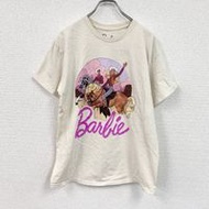 二手芭比娃娃印花短袖T卹，象牙色，L碼