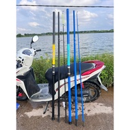 ASHINO SUFR 3-Segment Green Fishing Rod 4m2 and 4m5 _ Fishing Rod _ Green Rod
