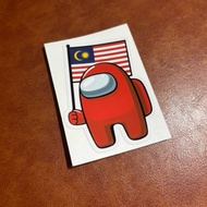 Sticker moto kereta bendera negeri Among Us