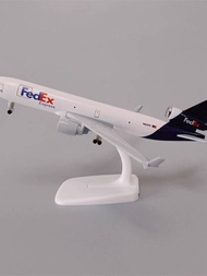 Realistic combination FedEx MD-11 model with 20cm wheels, metal airplane model
