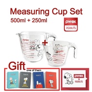 CORELLE PYREX SNOOPY Measuring Cup 250ml 500ml 1000ml + Gift (snoopy note pad)