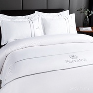 Star Hotel Cloth Four-Piece Set Bedding B & B Supplies White Satin Pure Cotton Hotel Quilt Cover Can