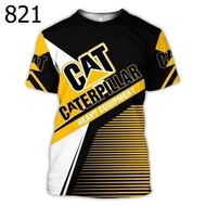 Phong cách thể thao nam và nữ Áo phông Caterpillar Máy xúc 3D in streetwear