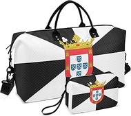 Ceuta Flag Duffel Bag Womens & Cosmetic Pouches Set of 2, Fashion Womens Gym Duffle Bag Duffel Carry