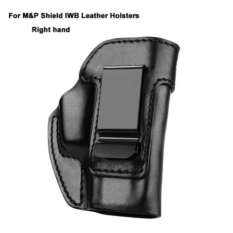 For S&W M&P Shield 9mm,IWB Leather Gun Holsters Concealed Carry Pistol Bags Brown/Black Stitch with 