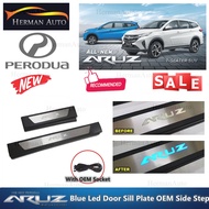 HermanAuto Perodua Aruz Car Blue Led Door Sill Plate OEM Side Step Guard Anti Scratch Protector Accessories 2018-2022