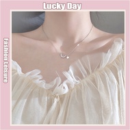 Fashion Sterling Silver Necklace Moon Star Necklace Simple Temperament Collarbone Chain Ladies Fashi