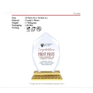 CRYSTAL AWARD PLAQUE | CUSTOM PRINT AVAILABLE