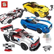 wholesale SEMBO Blocks Famous Car Cute Vehicle Model Super Race Car Building Bricks Educational Toy