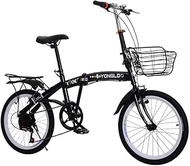 Fashionable Simplicity Folding Bike for Adults 20 Inch Folding Bike with Variable Speed Foldable Men's and Women's Bicycles Suitable for Outdoor Excursions Black