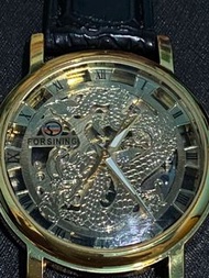 機械錶龍錶FORSINING皮錶帶 只配戴過一次