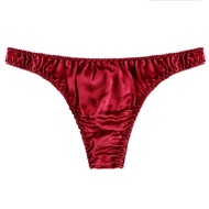 Thong Men Mulberry Silk Mens Thongs and G Strings Gay Underwear Penis Pouch Thong Men Low-rise Tight-fitting Men Thongs