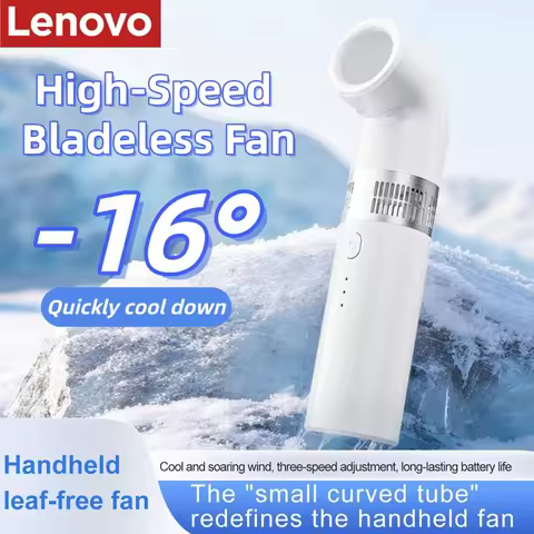 Lenovo Portable Bladeless Mini Fan High Speed Handheld USB Rechargeable Foldable Travel Bending Vent