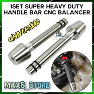 1SET ARM UNIVERSAL SUPER HEAVY DUTY HANDLE BAR BALANCER STAINLESS STEEL CNC END CAP HANDLE GRIP BALA