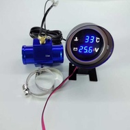 Modified Digital Round Electronic Water Temperature Gauge 3m Wire Plug 12V24V Universal Suitable for