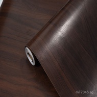 Foil Wood Veneer Black Walnut Wood Grain Sticker Furniture Desktop Veneer Wardrobe Imitation Wood Re