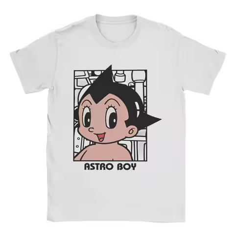 Astro Boy Manga Anime T-Shirts Mighty Atom Astroboy Funny 100% Cotton Tees Crew Neck Short Sleeve T 