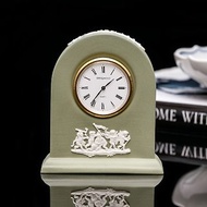 英國製Wedgwood碧玉浮雕邱比特陶瓷時鐘桌鐘 臥室書房擺飾