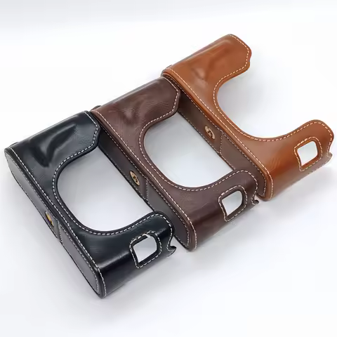 PU Leather Camera Case Bag for Fujifilm X100S X100T Fuji X100s X100T Half Body Cove Battery Opening 