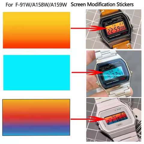 F-91 DIY Watch screen Stickers modification accessories For Casio watch F-91W/A158W/A159W Series ins