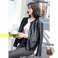 Eunice Leather Jacket Crop Zip Women - 2 colors