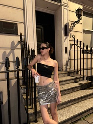 HOLYLOVE - dazzling sequin mini skirt