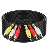 Audio Video RCA Cable, 50FT 3RCA to 3RCA Composite AV Cable Compatible with Set-Top Box, Speaker, Am