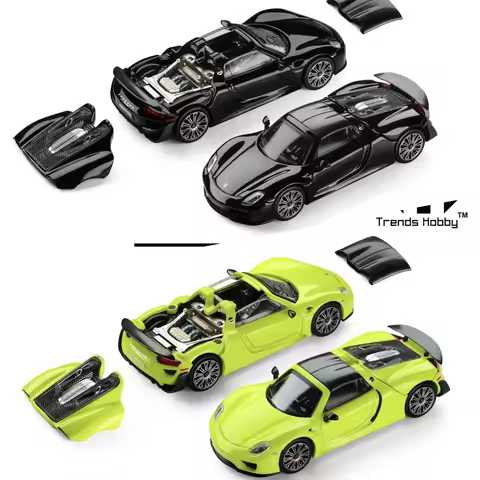 1:64 Alloy Car Model GT 918 Spyder Black and Green