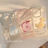 3D Banana Blueberry Phone Case For iPhone 16ProMax 15 14 13 12 11 Shockproof Protect Casing