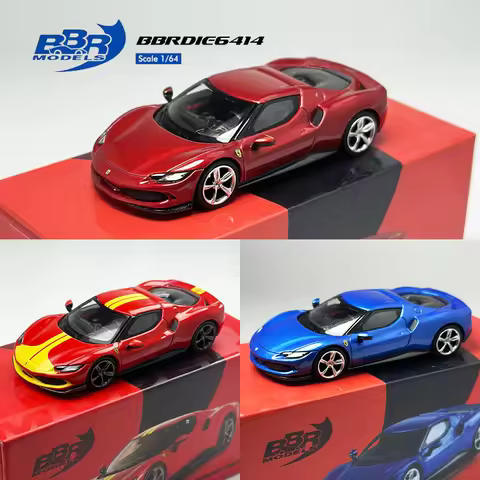 BBR 1:64 Metal Red 296 GTB Blue Rosso Imola alloy car model