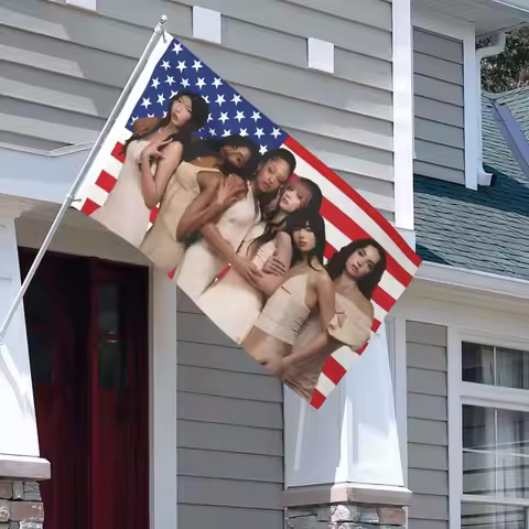 Katseye Kpop Music Flag Outdoor Banner 2 Grommets Decoration Fade Proof 2x3 3x5 4x6 5x8 FT Flags